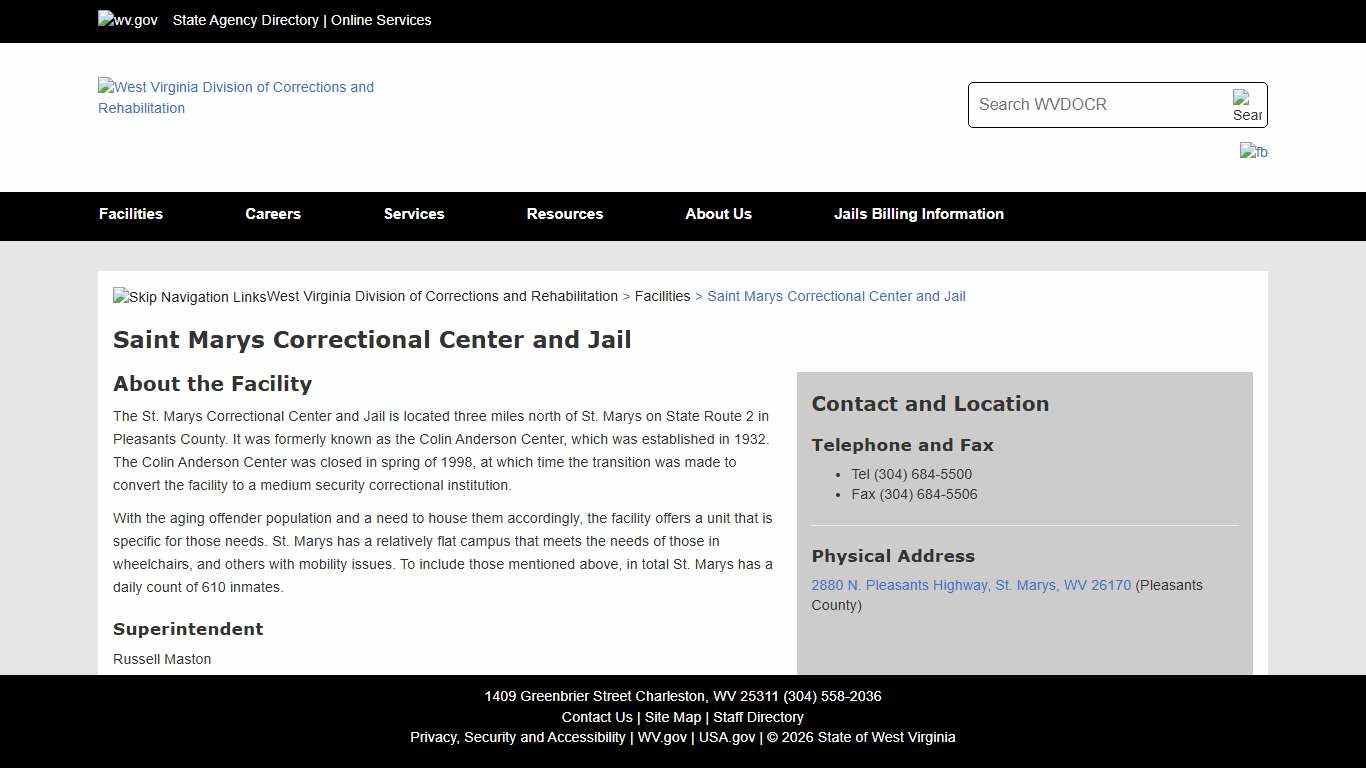 Saint Marys Correctional Center and Jail